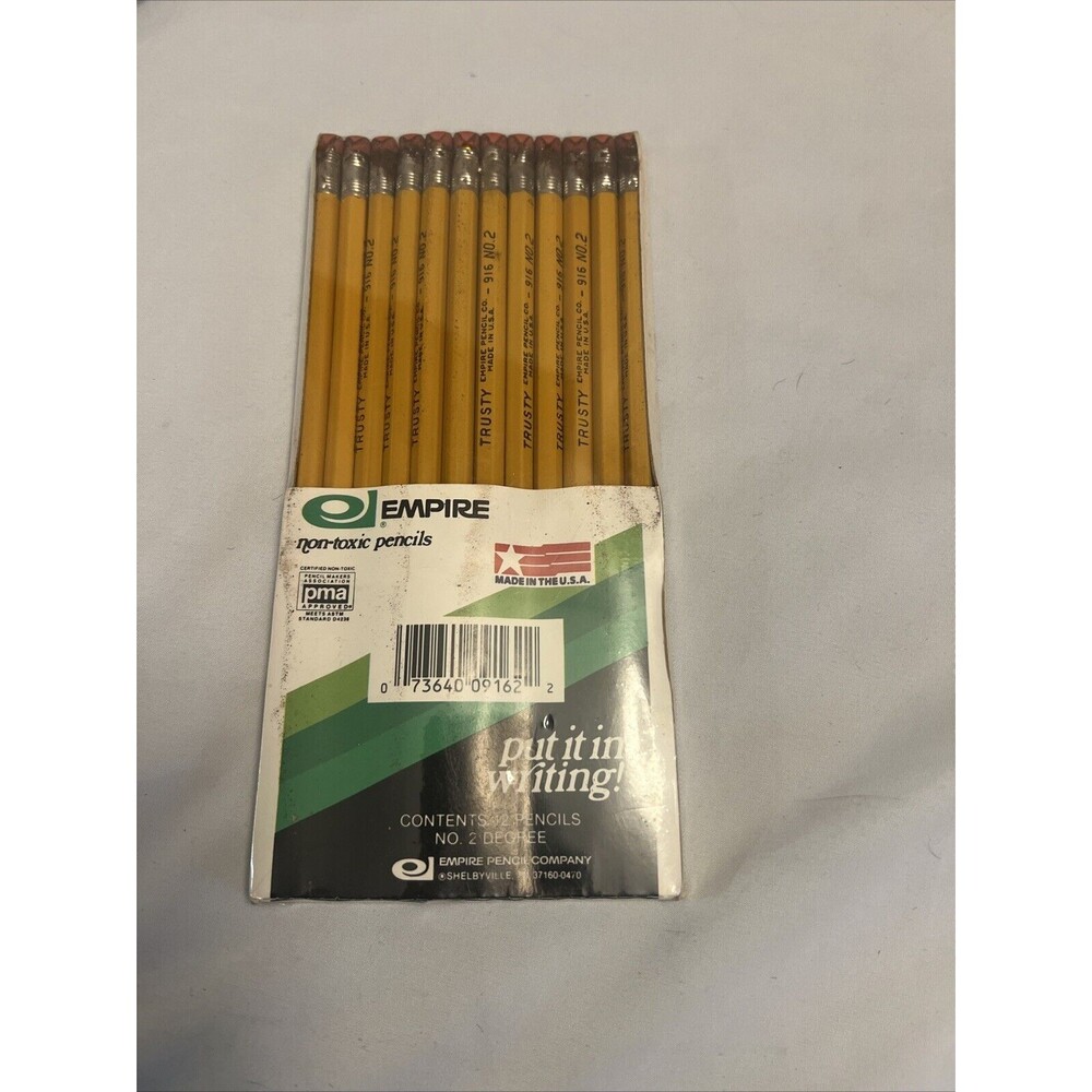 Vintage Empire 10 Pencils NEW Original Packaging No. 2 Non Toxic Made In USA